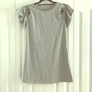 Gray off the shoulder dress: size s/m
